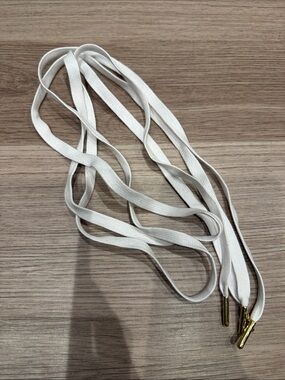 KITH 45” White Flat Coated Cotton Shoe Laces with Gold Aglets Unisex